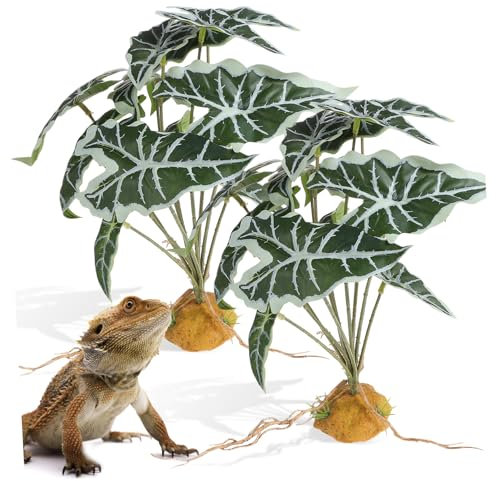 minkissy Lot de 2 Plantes artificielles Aquatiques pour Terrarium, Plantes Tropicales artificielles, décoration de Terrarium, Plantes pour Aquariums, Plantes en Plastique, Arbre, Aquarium