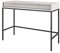 BETTSO - Nova T-104 - Konsolen - Schminktisch - Beistelltisch - Kommode - Deko Wohnzimmer - Wohnzimmertisch - mit 2 Schubladen - Geriffelt, Schmal - Glamour - Grau - mit schwarzen Griffen