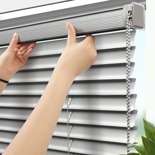 NIANXINN Veneziane in Alluminio per Finestre,Argento,Tende Oscurant,Persiane Lamelle da 25mm in Metallo,Privacy Protezione per Home Office,Personalizzate,Larghezza × Altezza (50cm x 130cm)