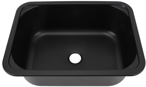 15 X 11 X 5.7in RV Fregadero de Cocina, 12L Capacidad de acero inoxidable fregadero de un solo tazón con 40mm agujero de drenaje empotrado lavamanos para RV Camper Barco Caravana