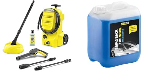 Kärcher K 3 Classic Home Pressure Washer, Pressure: max. 120 bar, Flow Rate: 380 l/h, Area: 25 m²/h & 5 L Canister Pressure Washer Detergent, Car Shampoo