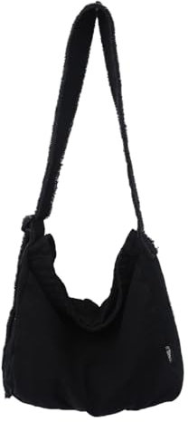Pnuokn Taschen für Damen, große Kapazität, Umhängetasche, Segeltuch, Kuriertasche, lässige Tasche, ästhetische Umhängetasche, Grunge-Tasche für Reisen, Schwarz