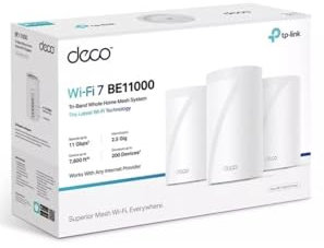 TP-Link Deco BE11000 Multi-Gig Whole Home Mesh Wi-Fi 7 System (3-Pack) - White