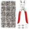 250 Sets Druckknopf Set mit Zange, Druckknöpfe Metall 9.5mm Silber Jersey Druckknöpfe Knöpfe Ohne Nähen für DIY Basteln Kinderbekleidung Kleidung Taschen Handgemaakt