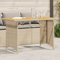 Somanki Gartentisch mit Holzplatte Beige 110x68x70 cm Poly Rattan, Gartentisch, Terrassentisch, Esstisch Garten, Gartenesstische, Gartenmöbel, Außentisch - 366357