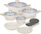 KLAUSBERG KB-7833 - Set di pentole con rivestimento antiaderente marmorizzato, 12 pezzi, colore: Beige