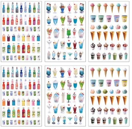 kokdid Scrapbook Aufkleber, 6 Blatt Journaling Sticker Buch Ästhetische Aufkleber Dekorative Scrapbook Aufkleber für Erwachsene Studenten