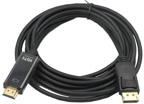 Leloco 4K DisplayPort auf HDMI Kabel 1,8M, DP auf HDMI 4K@30Hz, PVC,HDMI Displayport Kabel Display Port HDMI Kabel für PC, HDTV, Laptop, TV, Projektor, Monitor, Desktop usw.