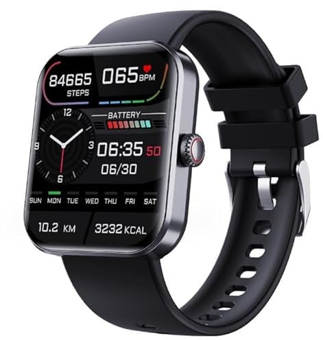 SWZEC Orthopulse Glucowatch Smartwatch – Real-Time Monitoring, Trend Tracking & Personalised Alerts(Black Silicone)