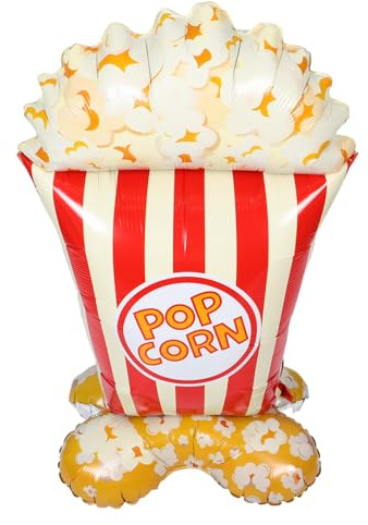 FONDOTIN Giant Popcorn Luftballon Stehend Aufblasbar Realistisches Popcorn Dekoration Shower Movie Night Party Fotorequisite Kindergeburtstag