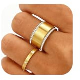 Emibele 3er-Pack Stapelringe Für Oura Ring 5/Oura Gen 4/Oura Gen 3, Kubischer Zirkonia Edelstahl Kein Anlaufen Stapelring Oura Stapelringe, Trendiger Schmuck Geschenke Für Frauen