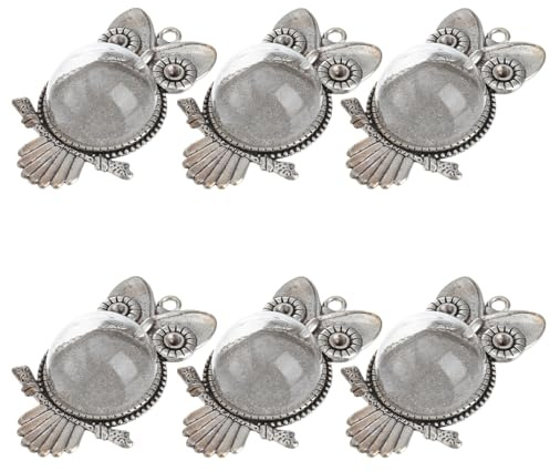 HORIALENCE 6 Stück Teiliges Eulen Crystal Charms Runde Handmade Cabochon Anhänger für DIY Schmuckherstellung Halskette Ohrring Zubehör