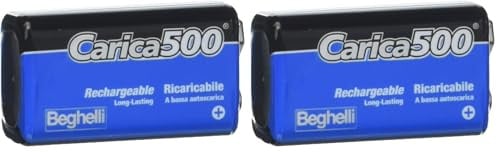 Beghelli Carica500 Pila ricaricabile a bassa autoscarica, Transistor 200mAh (Confezione da 2)