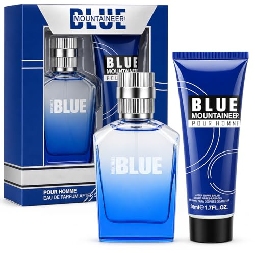 Parfüm Herren Geschenkset Männer, Eau de Parfum + After Shave Balsam 50ml | Reisegröße Mini Parfüm Langanhaltender Holznote mit Minze Tee Vetiver, Duft-sets für Herren-Vatertag Geburtstag Valentinstag