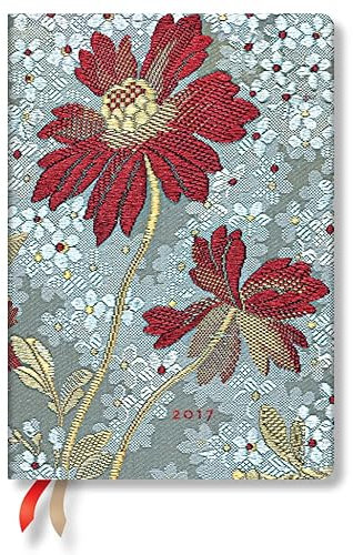 Paperblanks Schick und Satin Rote Malve - Kalender 2017 Midi Wochenüberblick Horizontal deutschsprachige Ausgabe