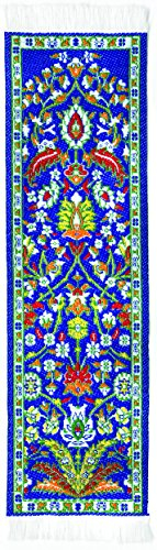 FOLIO by fun-n-nuf inc. Orientalischer Teppich Lesezeichen Blue Kayseri - Authentischer gewebter Stoff, 1 Stück