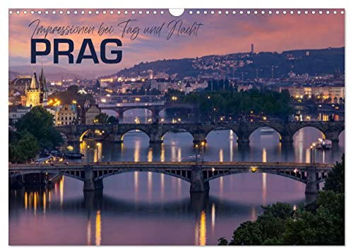 PRAG Impressionen bei Tag und Nacht (Wandkalender 2026 DIN A3 quer), CALVENDO Monatskalender: Einzigartiges historisches Stadtherz (CALVENDO Orte)