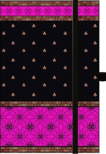 Premium Notes Small Textile Indian Sari-Pink: Notizbuch liniert/klein mit Textileinband