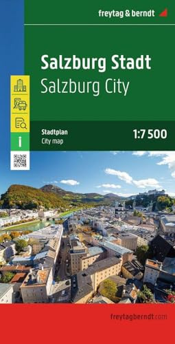 Salzburg Stadt, Stadtplan 1:7.500 - 1:15.000: Stadtplan. Einbahnen, Touristische Informationen, Straßenverzeichnis. Mit QR-Code (freytag & berndt Stadtplan)