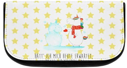 Mr. & Mrs. Panda Kosmetiktasche Einhorn Schneemann - Geschenk, Einhörner, Kulturtasche, Kosmetiktasche Damen, Make Up Tasche, Beauty Case, Einhorn