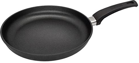 Eurolux Guss-Pfanne Induktion Ø 28 cm - flacher 4.5 cm Rand - große leichte runde Alugusspfanne mit Antihaft-Beschichtung - Made in Germany