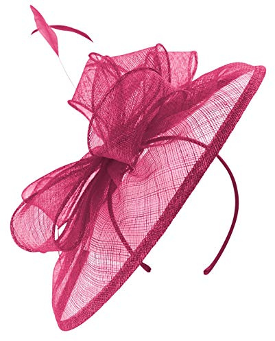 Failsworth Millinery Sinamay Disc Headpiece - Fuchsia, One Size