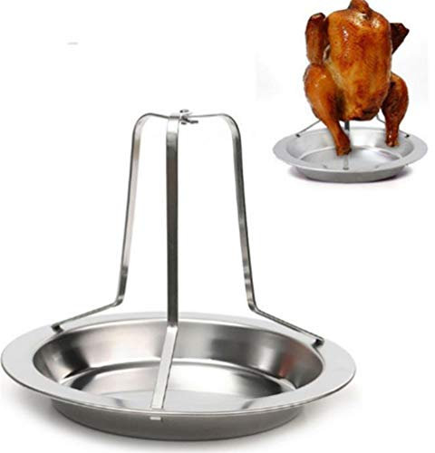 Szaerfa Lata de Cerveza Vertical de Acero Inoxidable Soporte de Pollo Asador de Pollo asado Parrilla BBQ Soporte a la Parrilla y Estante Organizador de sartenes