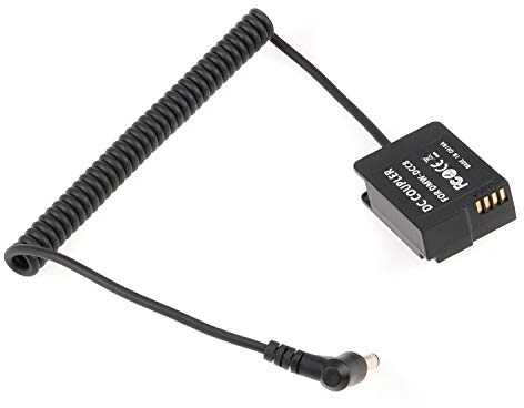Fotga Fully Decoded DMW-BLC12 Dummy Battery DMW-DCC8 DC Coupler with Coiled Cable Power Adapter for Panasonic Lumix DMC-G5,DMC-G6,DMC-G7,DMC-FZ300,DMC-FZ200,DMC-FZ1000,DMC-FZ2000/2500,DMC-GX8,G85