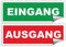 2x Eingang und 2x Ausgang Aufkleber 21x7,2 cm Sticker mit UV Schutz für Außen-und Innenbereich
