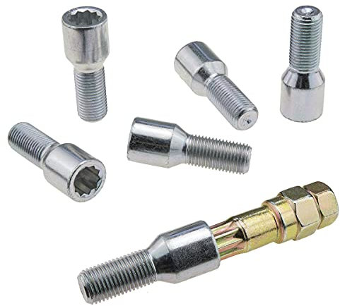 16 tornillos para llantas M14 x 1,5 mm, selección de longitud de 55 mm, compatible con VW Audi Mercedes