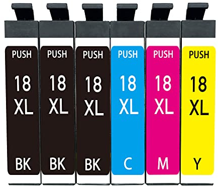 akaca Kompatibel Druckerpatronen Tintenpatrone mit Epson 18 18XL Patronen für Expression Home XP205 XP-215 XP-225 XP302 XP305 XP-402 XP-405 XP-412 XP-422 (6er-Pack)