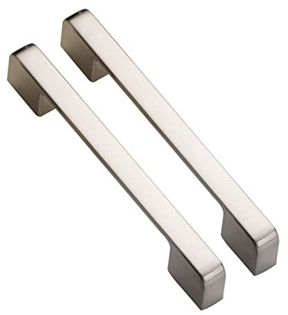 Lot de 2 Poignée Meuble Poignee de Meuble Cuisine Inox Poignée de Porte Poignée Cuisine Nickel Brossé en Acier Inoxydable Entraxe (128mm)