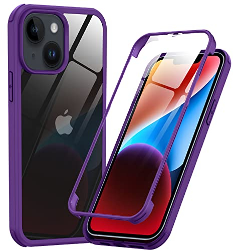 Phoneaura für iPhone 14 360 Grad Schutzhülle für iPhone 14 Handyhülle; iPhone 14 Hülle mit Kameraschutz für iPhone 14 Komplettschutz (Vorne+ Hinten)