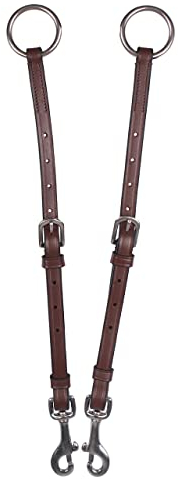 ARBO-INOX Martingal-Gabel Basic aus Leder mit Clips verstellbare Gabel für Vorderzeug (Cob Vollblut, Braun)