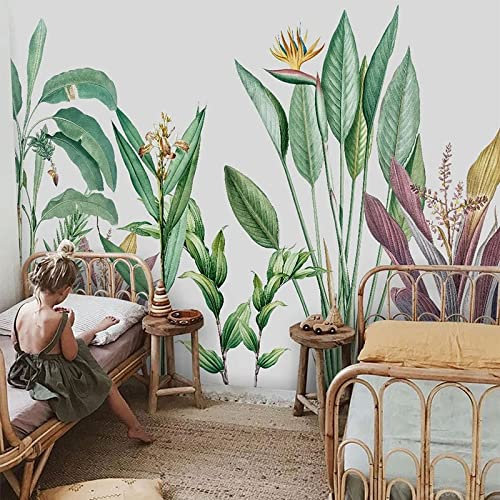 XTSWallpaper Vert Plantes Feuilles 400X280Cm Tapisserie Murales Papier Peint 3D Peinture Murale 3D Tapisserie Photo Poster Tableaux Muraux Salon Chambre Bureau Couloir Mural Décoration