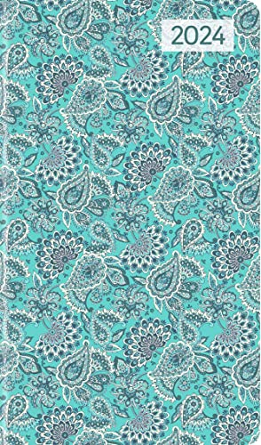 Slimtimer Style Paisley 2024 - Taschen-Kalender 9x15,6 cm - Weekly - 128 Seiten - Notiz-Buch - mit Info- und Adressteil - Alpha Edition
