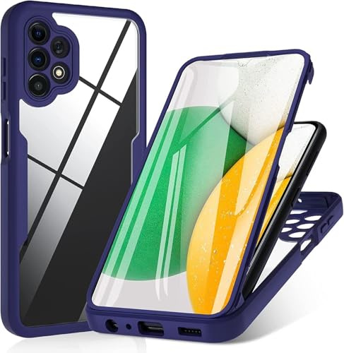 betterfon 360 Grad Hülle Kompatibel mit Samsung Galaxy A13 4G | Handyhülle mit eingebautem Displayschutz für Galaxy A13 4G | Blau