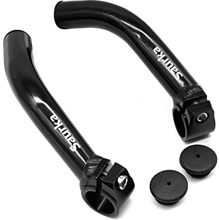 Saurka Bike Bar Ends, Aluminium Alloy MTB Bicycle Bar Ends, Handlebar Accessories, Suitable for 22.2mm(7/8) Standard Diameters Handlebar, Black