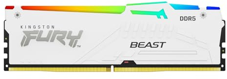 Kingston FURY Beast White RGB 32GB (2x16GB) 6000MT/s DDR5 CL40 DIMM Desktop Gaming Memory Kit of 2 Intel XMP - KF560C40BWAK2-32