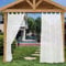 Heavyoff Outdoor Vorhang Wasserdicht Weiss Transparent Gardinen mit Abnehmbaren Schlaufen Leinenoptik Outdoorvorhänge für Gartenlaube Balkon Terrasse Pavillon 1 Stück, 132x213cm
