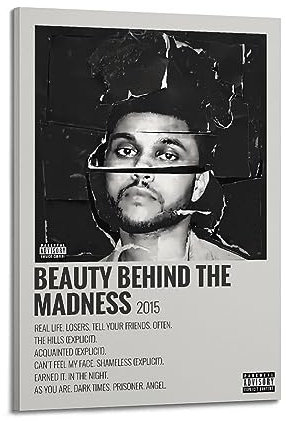 Poster mit der Aufschrift The Weeknd Trilogy Beauty Behind The Madness, Albumcover, Poster, Leinwand, Foto, Schlafzimmer, Musikposter, Album, Vintage-Musikposter und Kunstdrucke, dekoratives