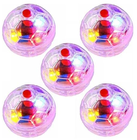Obelunrp Cat Toy Balls, 5pcs 3.5cm Flash Light LED Motion Activated Cat Ball, Ghost Hunting Cat Ball Toy, Light Up Cat Dog Interactive Toy for Cats Pets