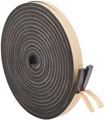 GORGECRAFT 10m*10mm*6mm Cinta Aislante de Espuma Autoadhesiva Negra Insonorización Burlete de Clima Refrigeración Aire Acondicionado Tira de Sellado Burlete para Puertas Ventanas Equipos Deportivos