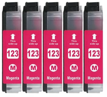 5 XL Druckerpatronen kompatibel zu LC-123 M Magenta für Brother MFC-J470DW MFC-J870DW MFC-J4410DW MFC-J6720DW MFC-J6920DW DCP-J132W DCP-J152W DCP-J172W DCP-J552DW DCP-J752DW DCP-J4110DW