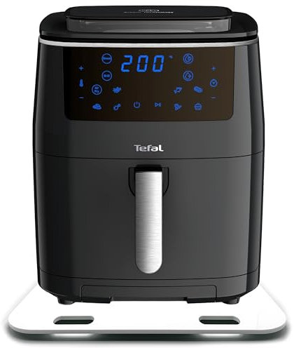 Gleitbrett aus Acryl für Tefal Heißluftfritteuse Easy Fry Grill & Steam | weiß | 32x32cm | hochwertige Teflongleiter für müheloses Verschieben und Gummifüße für festen Stand | Made in Germany