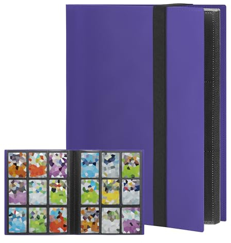 TCGUARD Sammelkarten Album für Sammelalbum Karten mit 360 Karten Kapazität, Elastischer Gurt mit DIY Aufkleber für Jugendlichen als Geschenk für Geburtstage und Weihnachten etc. Lila
