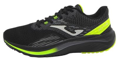 Joma Zapatilla Deportiva, Hombre, Negro Amarillo flúor, 43 EU