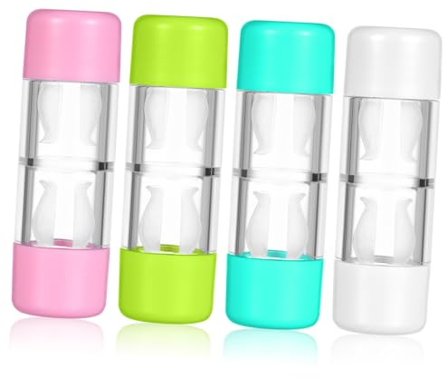 OFFSCH 4stücke Mini Kontaktlinsenbehälter Rgp Hartlinsen Aufbewahrungsbox in Weiß Blau Und Grün Praktisch Und Tragbar Für Unterwegs