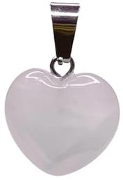 Felicidade Ciondolo a forma di cuore in quarzo rosa, gioiello lenitivo ed elegante in pietra semi-preziosa, 4 cm, Pietra, Quarzo