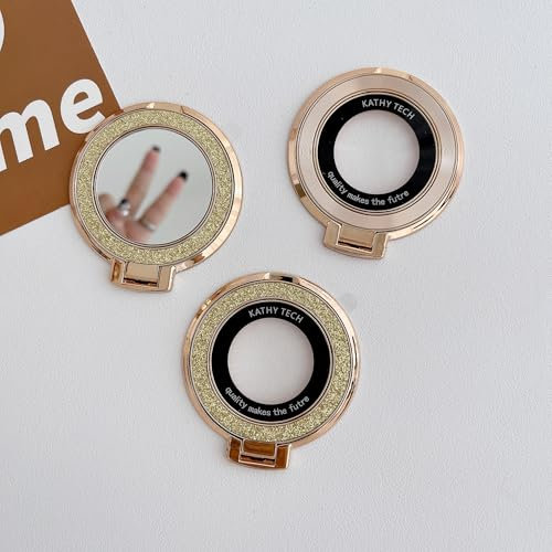 3PCS flash diamond stick-on mobile phone finger ring holder, invisible finger ring clasp stick-on mobile phone holder for all kinds of mobile phones.(gold colour)